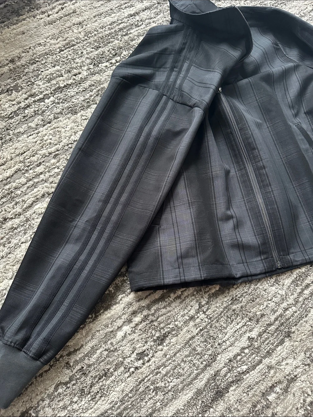 ADIDAS ORIGINALS & ALL BLACKS PLAID WOVEN FIREBIRD TRACK JACKET